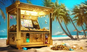 Raffle Machine on the beach